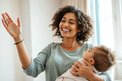 Mãe feliz, empoderada e conectada com seu prazer na maternidade